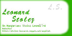 leonard stolcz business card